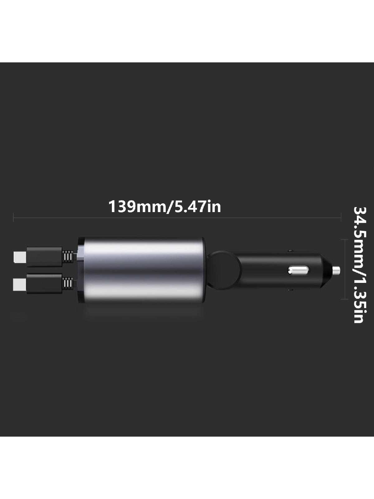 Retractable Car Charger USB C Car Charger Adapter Car Charger Fast Charging Converter for Men Women Car Accessories