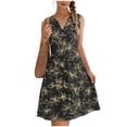 thumbnail image 2 of TaTaai Women Casual Random Print V-Neck Sleeveless Button Long Dress Lightweight Breathable Beach Style for Spring Summer Daily Vacation Outfit Gift, 2 of 7