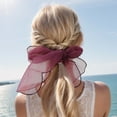 thumbnail image 2 of Unique Bargains 1 Pc Headband Thin Yarn Hairband for Women Purplish Red, 2 of 5