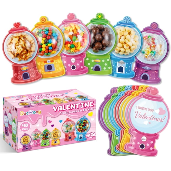 Tarjetas de San Valentín Duchong para niños con soporte para regalos artesanales