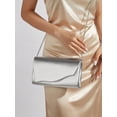 thumbnail image 3 of RUMANLAND Women's Silver Metallic Envelope Evening Clutch Bag Elegant Formal Handbag for Wedding Party Prom Cocktail, 3 of 8