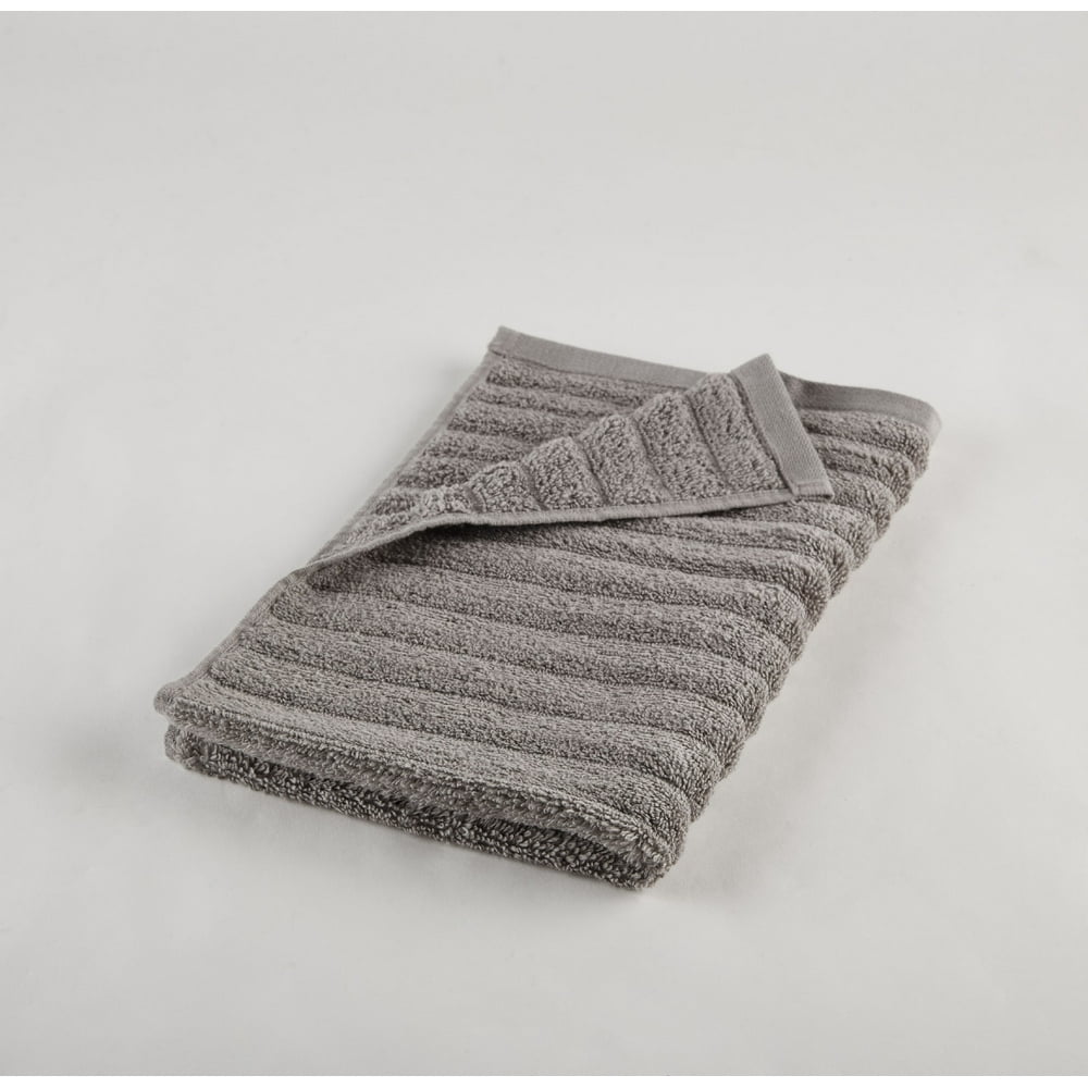 Mainstays Performance Textured Hand Towel, 26" x 16", Grey Flannel
