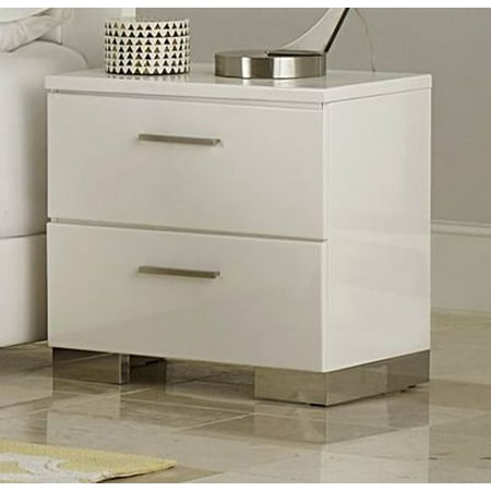 Homelegance Night Stand in White High Gloss Finish