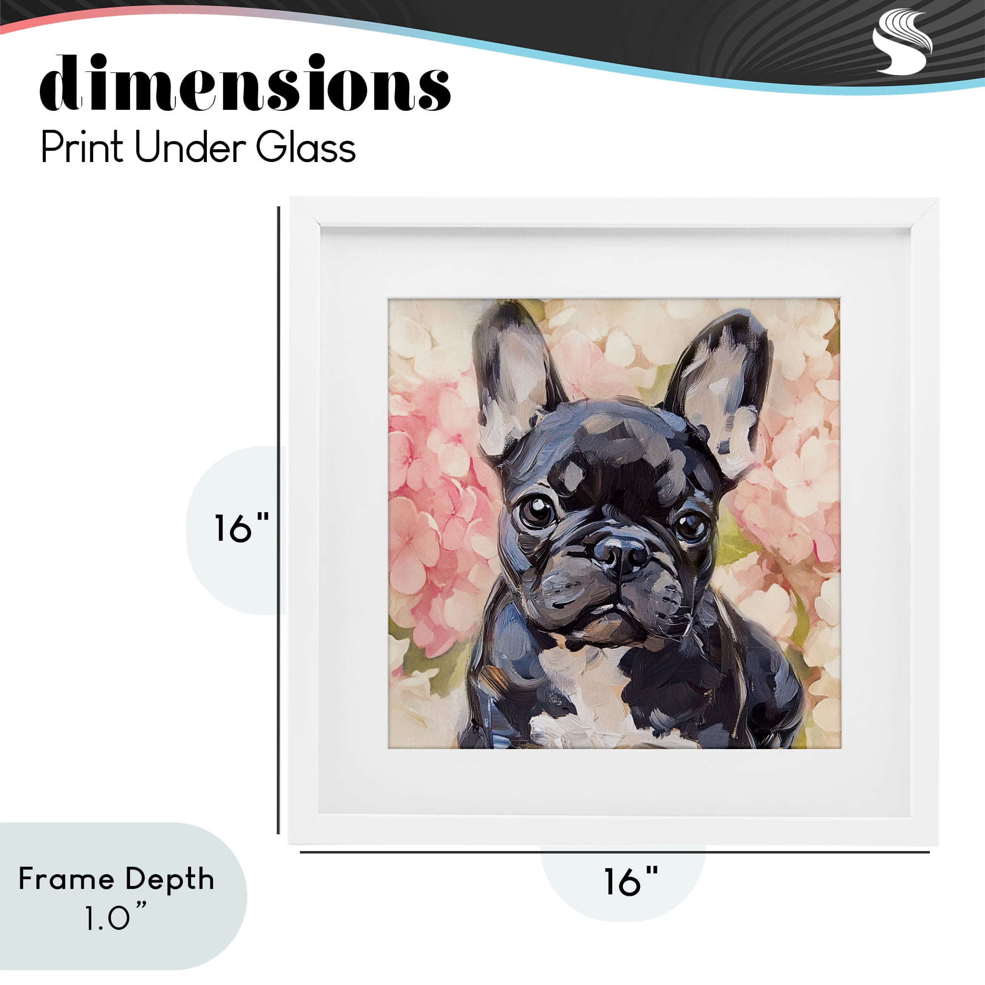 Stupell Industries Sweetest Little Bulldog White Framed Print Under Glass, design by Tina LeCour