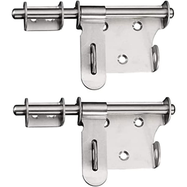 Pestillo de puerta exterior Pestillos de puerta de seguridad con orificio para candado Cerradura de perno corredizo para puertas de gabinete puertas de granero cerraduras de puertas corredizas 2 piezas JM