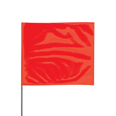 Presco Steel Wire Staff Marking Flags [2.5 in. x 3 in. Flag]: 24 in. Steel Wire / (Red)  [12 flags/pack]