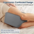thumbnail image 3 of Memory Foam Knee Pillow, Pillow for Side Sleepers, Leg Pillows Sleeping Blood Circulation, Elevation Spine Aligning, Sciatica, Back, Hip, Knee, Ankle Pain, Grey, 3 of 4