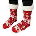 thumbnail image 2 of Blczomt 1 Pairs Women Socks Crew Fuzzy Christmas Socks Slipper Thermal Winter Sock, 2 of 3