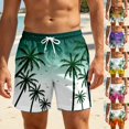 thumbnail image 2 of Kcolen Swim Trunks Men 7 Inch,Mens Swim Trunks High Stretch Hawaiian Board Shorts Beachwear for Men Beach Summer Swim Brief,Orange, 2 of 5