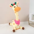 thumbnail image 3 of BESTSKY 2026 New Funny Dancing Giraffe Stuffed Animal Toys Singing Song Infants Toddlers Toy Repeats What You Say Interactive Deer Push Glowing Musical Toy Birthday Christmas Gift, 3 of 7