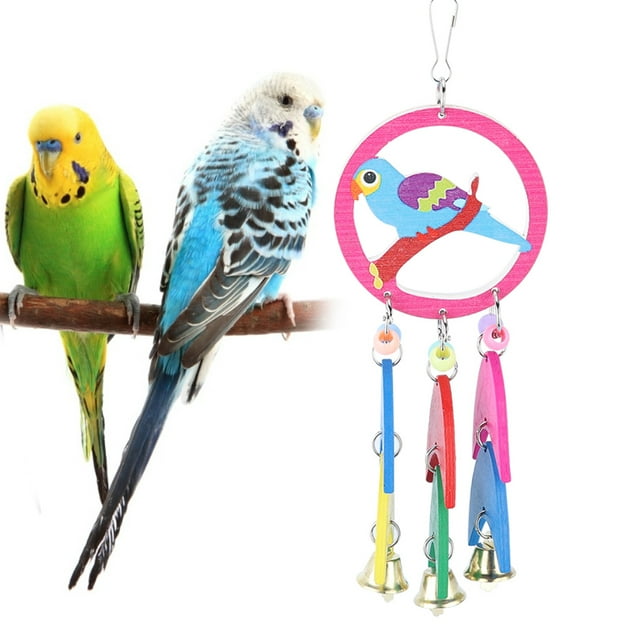 Colgante de cuerda de pez de madera Ticfox para pájaros columpio colgante masticar morder jugar