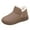 Khaki, variant on Faux Furry Lined Winter Boots for Women Comfortable Slip On Ankle Booties Platform Non Slip Fuzzy House Slippers Brown 6