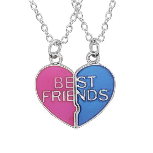 SHIYAO New Best Friends Mood Broken Heart Pendants 2 Necklace Bff ...