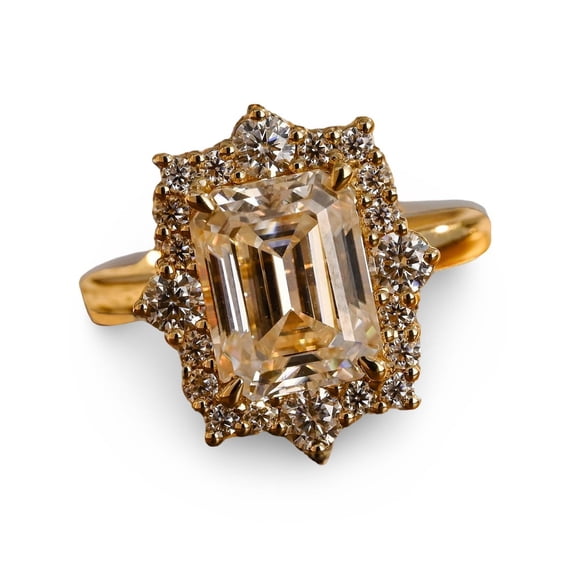 Sterling Silver Emerald Cut Cubic Zirconia Ring For Women