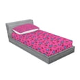 thumbnail image 2 of Ambesonne Colorful Fitted Sheet & Pillow Sham Set, Hot Pink Retro Stars, Twin, Multicolor, 2 of 2