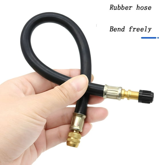MELIVO Flexible Tire Valve Extension Tube,Extension Extender Air Valve Stem Extender Made of Rubber and Copper,Extension Tire Inflator Nozzle,Compatible for Car,Motorcycle,RV,Truck,Bike,Scooter