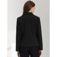thumbnail image 3 of Blazer corto de oficina para mujer Blazer corto de trabajo de manga larga con solapa con muescas Negro M, 3 of 5