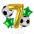 thumbnail image 1 of Set de globos de fútbol Kwuz con número 7 dorado de 40" para fiesta, 1 of 7