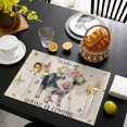 thumbnail image 3 of Spring Pig Placemats Set of 6, Butterfly Botanical Floral Rustic Placemats for Dining Table, Place Mats for Kitchen Tabletop, Waterproof Wipeable Dining Table Mats Set, 3 of 9