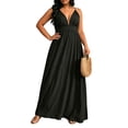 thumbnail image 3 of Noric Women Summer Maxi Dresses Sleeveless Deep V Neck Backless Spaghetti Strap Elastic Waist Flowy A Line Boho Dresses, 3 of 8