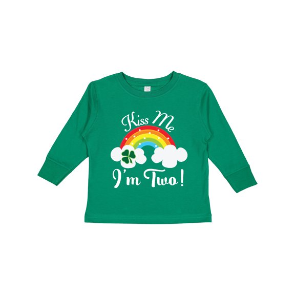 Inktastic 2nd Birthday Kiss Me I'm Two Boys or Girls Long Sleeve Toddler T-Shirt