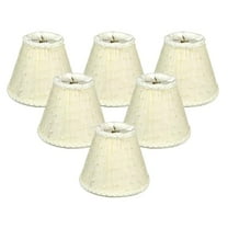 RDI Set of 6 Organza Dots Chandelier Lamp Shade, Designer Top/Bottom Trim, Eggshell, 3x6x5, 6 Pack