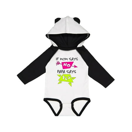 

Inktastic If Mom Says No Papa Says Yes Gift Baby Boy or Baby Girl Long Sleeve Bodysuit