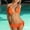 Orange, variant on Women String Triangle Bikini Set Swimsuit Two Piece Bathing Suit Halter Tie Bikini Swim Suit Swimwear White L(L)