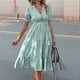 thumbnail image 3 of Vestido de Rayas Verde Oscuro XL, 3 of 4