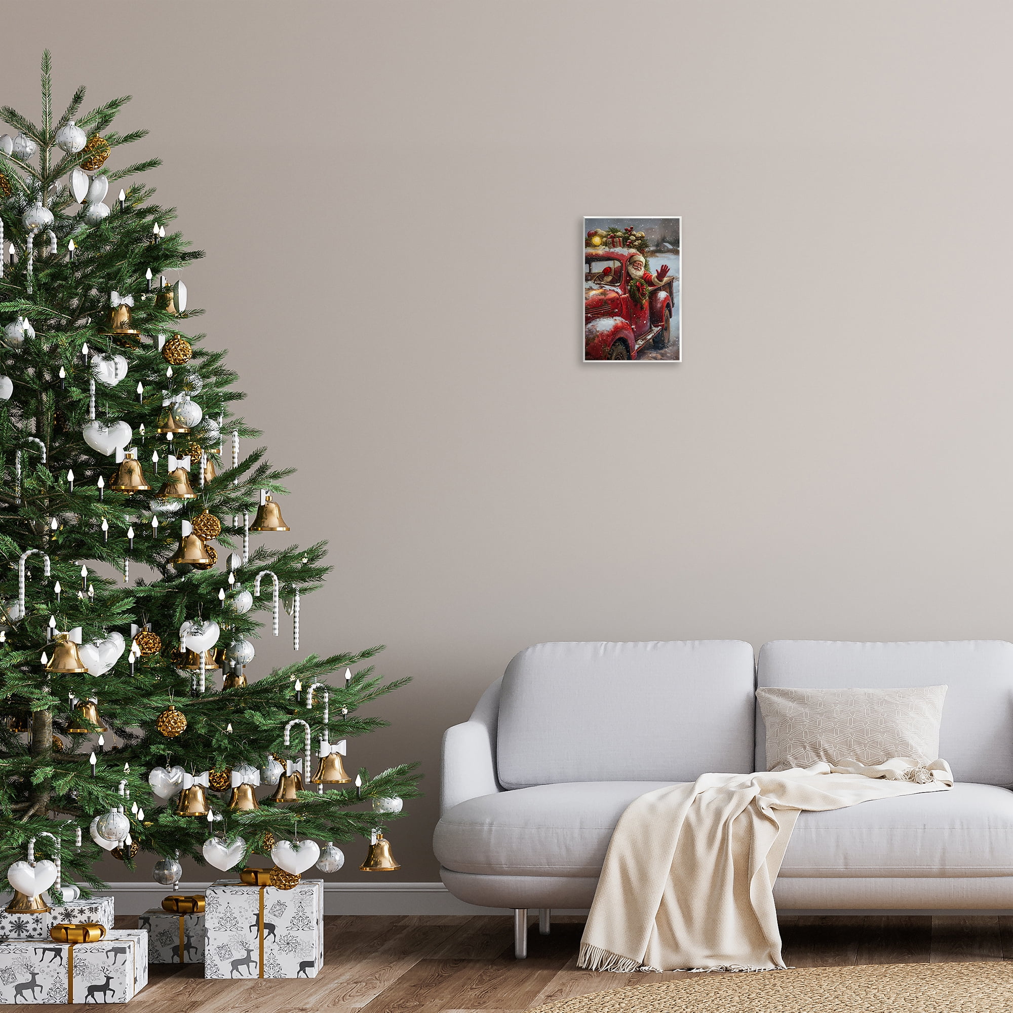Stupell Industries Santa Waving Hello Holiday Painting Unframed Art Prints Wall Art, 10 x 15