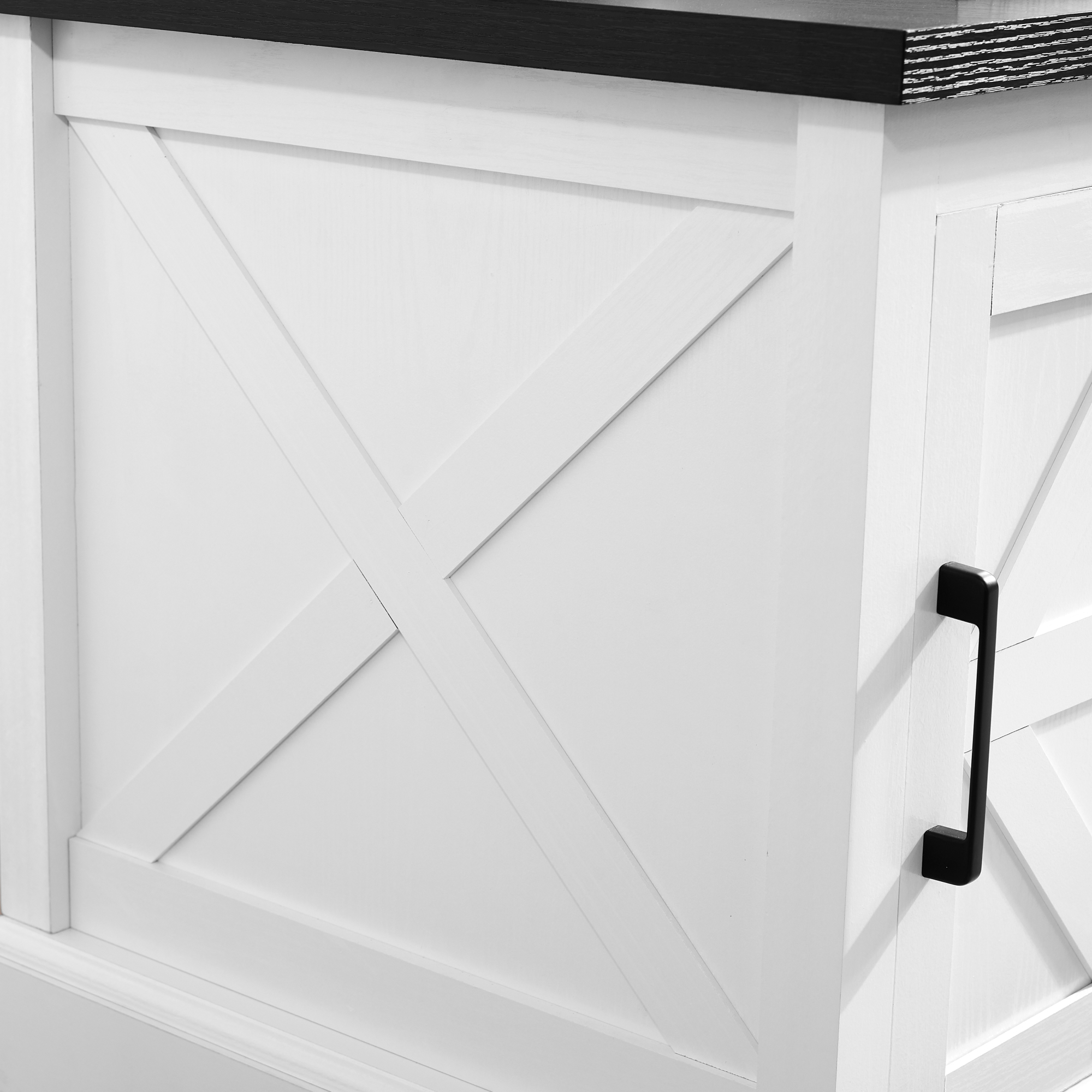 Leumius Farmhouse Nightstand, Rectangular End Table with Barn Door and Adjustable Storage Shelf, Rustic Sofa Side Table for Living Room, Bedroom White