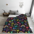 thumbnail image 5 of Pofeuu Colorful Palms Print Ultra-Soft Micro Fleece Blanket,for Bed Or Sofa,All Season Throw Blankets Flannel Blanket-40"x30", 5 of 7