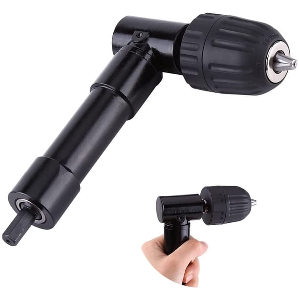 Accesorios para taladro en ángulo - Extensión de curva de 90° - Mango hexagonal de 8 mm - Adaptador de taladro en ángulo recto de 90 grados (rango de portabrocas / 0,8-10 mm)
