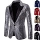 thumbnail image 2 of Traje de lentejuelas doradas de alto rendimiento, traje de talla grande, traje de presentador de discoteca para hombre, abrigo de estudio MC, 2 of 6