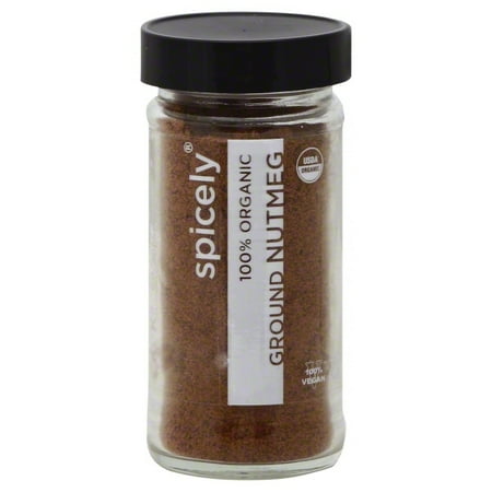 Kosher Vegan Gluten Free - Spicely Organic Nutmeg Ground - Glass Jar - Gluten Free - Non Gmo - Vegan - Kosher
