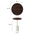 thumbnail image 5 of Modway Amina Round Acacia Wood Side Table in White and Walnut, 5 of 10