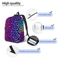 thumbnail image 3 of Rocae Leopard Neon Rainbow Gradient for Durable Canvas Backpack Leisure Large Bag Travel Rucksack Multi-function Backpack Small, 3 of 8