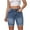 Navy, variant on aidice Jean Shorts Womens Summer Button Zip Classical Mid Waisted Slim Fitting Fold over Denim Shorts