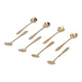 thumbnail image 3 of Spoons, Stainless Steel Flower Design Coffee Spoon Set Gold Plated Tea Stirring Scoop, 3 of 8