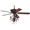 thumbnail image 2 of 52" Casa Vieja Vintage Indoor Ceiling Fan with Light LED Chandelier Dark Bronze Copper Shaded Cherry Blades for Living Room Kitchen, 2 of 4