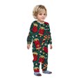 thumbnail image 3 of Odeerbi Christmas Onesie Pajamas for Family Holiday Sleep Jumpsuit Long Sleeve Family Christmas Pajamas Matching Sets Baby Fashion Printed Hooded Jumpsuit Sleepwear PJs Set Green, 3 of 5