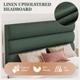 thumbnail image 3 of Amolife Twin Bed Frame, Platform Bed Frame with Chenile Fabric Upholstered Slat Headboard, Green, 3 of 7