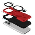 thumbnail image 2 of 3-in-1 [Magnetic+Kickstand+Ring Holder] for iPhone 16 Pro Case with Stand Ring Holder,Compatible with MagSafe, Military Shockproof Protective Kickstand Phone Case iPhone 16 Pro Cover,Red, 2 of 13