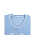 thumbnail image 4 of Okbabeha Women's V Neck Sweaters, Heart Long Sleeve Bat Print Loose Knit Tops, 4 of 9