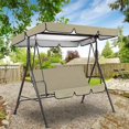 thumbnail image 2 of Rungungde Patio Swing Canopy - for 3 Person Swing, Oxford Cloth Waterproof Swing Canopy Replacement, Swing Top & Seat Cover Set, Swing Sun Shade Awning Cover Outdoor Patio Swing Canopy (Gray), 2 of 12