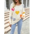 thumbnail image 4 of FAROOT Chandail en Tricot Doux pour Femmes Col Rond Imprimé Cœur Chaud pour la Saint-Valentin, 4 of 9