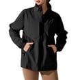 thumbnail image 1 of Veste Noire pour Femmes, Veste Douce de Printemps pour Hommes Coupe-Vent Extérieur Décontracté Randonnée Escalade, 1 of 6