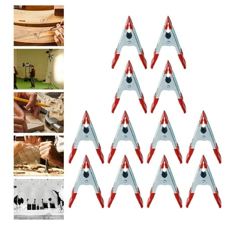 Whatever You Like 12-Pack 4Inch 100mm Metal Heavy Duty Spring Clamps Woodworking Tool Clips (Hand Tools)