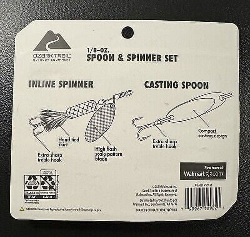 Ozark Trail 1/8 oz. Inline Spinner and Spoon Kit, 3 Pack, Assorted Colors