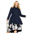 thumbnail image 2 of City Chic Women's Plus Size Hi Lo Frill Zip Fully Lined Coat, 2 of 5